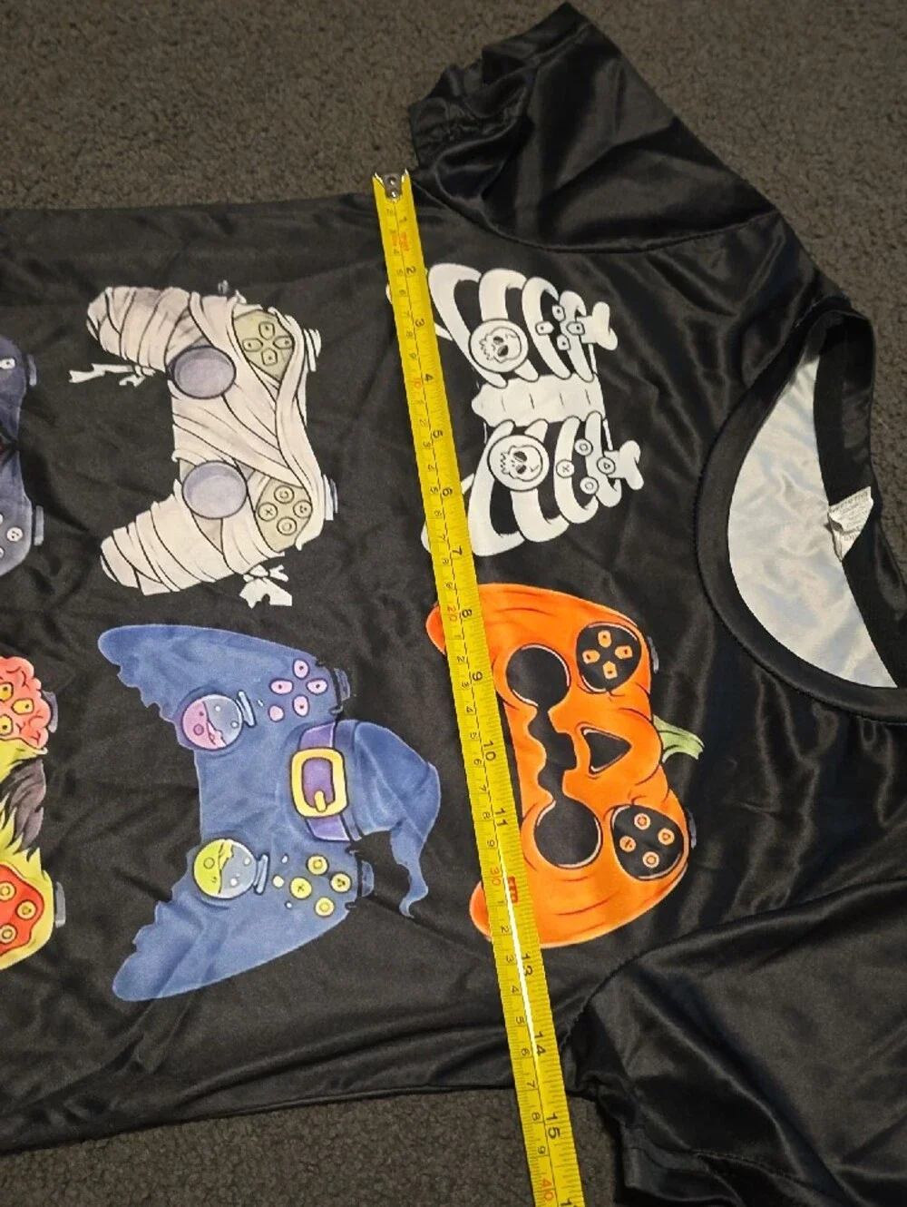 Black Halloween Game Controller Graphic Tee
